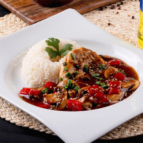 POLLO ORIENTAL + GASEOSA O AGUA + ENTRADA